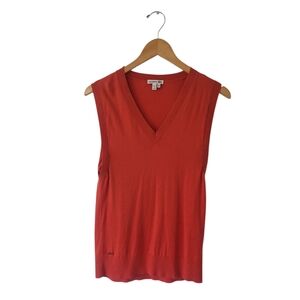 Lacoste Red Fitted Sleeveless Tank Top